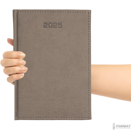KALENDARZ DZIENNY A4 TERMINARZ 2025 KSIĄŻKOWY NOTES PLANER MAPA SZARY 9