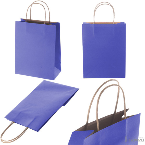 TORBA PAPIEROWA GRANATOWA A5 225/80/180 8