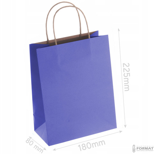 TORBA PAPIEROWA GRANATOWA A5 225/80/180 3