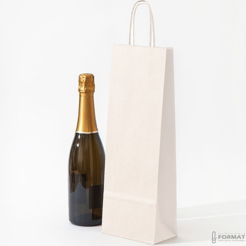 TOREBKI OZDOBNE PREZENTOWE NA WINO BUTELKĘ BRĄZOWA PAPIEROWA 250SZT +NADRUK 7