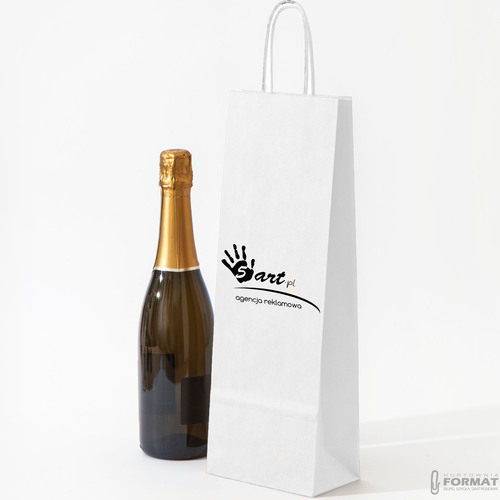 TOREBKI OZDOBNE PREZENTOWE NA WINO BUTELKĘ BRĄZOWA PAPIEROWA 250SZT +NADRUK 32