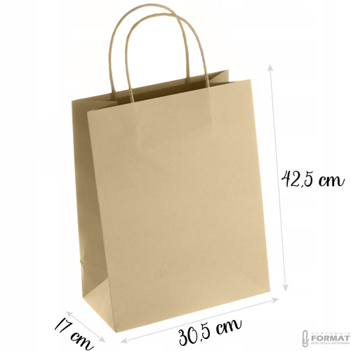 TORBA PAPIEROWA BRĄZOWA  A3 305/170/425 2