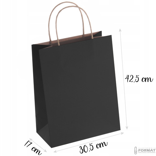 TORBA PAPIEROWA CZARNA A3 305/170/425 2