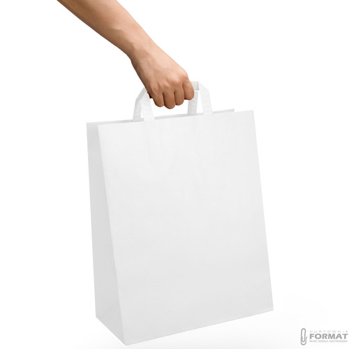 TORBA PAPIEROWA CATERINGOWA BIAŁA 260/140/320mm 26/14/32cm 250SZT EKO+NADRUK 18