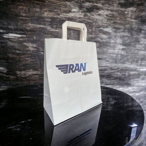 TORBA PAPIEROWA CATERINGOWA BIAŁA 260/140/320mm 26/14/32cm 250SZT EKO+NADRUK 55