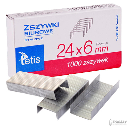 STALOWE ZSZYWKI BIUROWE DO ZSZYWACZA 24 x 6 mm TETIS 1000 szt. 3