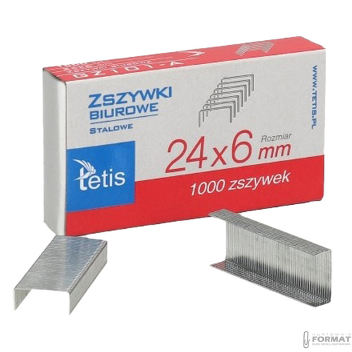 STALOWE ZSZYWKI BIUROWE DO ZSZYWACZA 24 x 6 mm TETIS 1000 szt. 4
