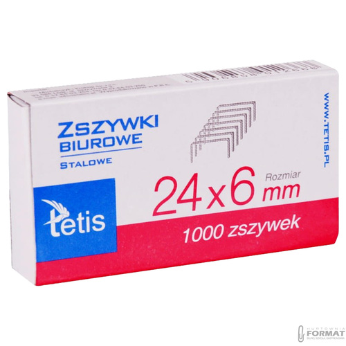 STALOWE ZSZYWKI BIUROWE DO ZSZYWACZA 24 x 6 mm TETIS 1000 szt. 5