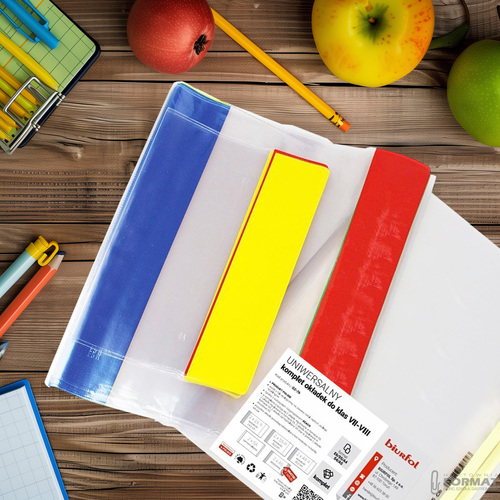 UNIWERSALNY KOMPLET OKŁADEK BIURFOL DO KLAS 7-8 FORMATY E6/S5/A4/S4/A5 10