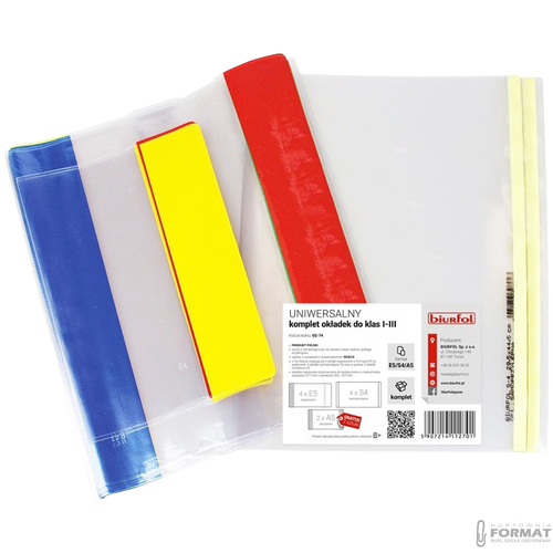 UNIWERSALNY KOMPLET OKŁADEK BIURFOL DO KLAS 1-3 FORMATY E5/S4/A5 2