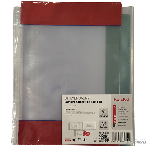 UNIWERSALNY KOMPLET OKŁADEK BIURFOL DO KLAS 1-3 FORMATY E5/S4/A5 3