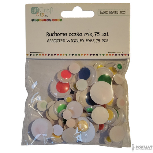 RUCHOME KOLOROWE OCZKA SAMOPRZYLEPNE WIELOROZMIAROWE 75 SZTUK 2