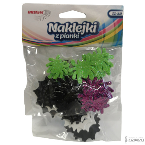 KOLOROWE NAKLEJKI Z PIANKI PVH HALLOWEEN PAJĄKI I PAJĘCZYNY BREWIS 3