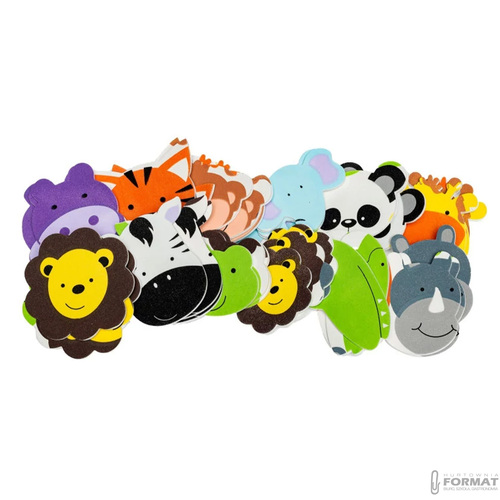 KOLOROWE NAKLEJKI Z PIANKI ZWIERZĄTKA ZOO PVC45 36 SZTUK BREWIS 2