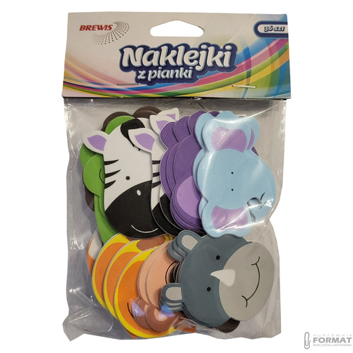 KOLOROWE NAKLEJKI Z PIANKI ZWIERZĄTKA ZOO PVC45 36 SZTUK BREWIS 3