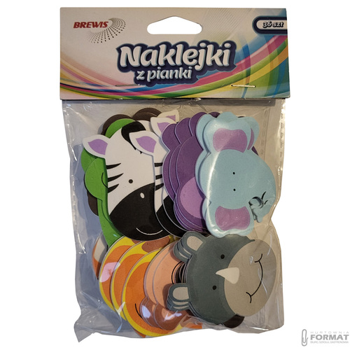 KOLOROWE NAKLEJKI Z PIANKI ZWIERZĄTKA ZOO PVC45 36 SZTUK BREWIS 5