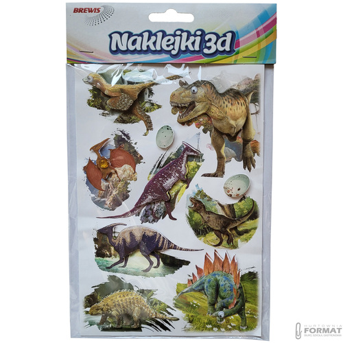NAKLEJKI DEKORACYJNE 3D DINOZAURY BREWIS CLA9 3