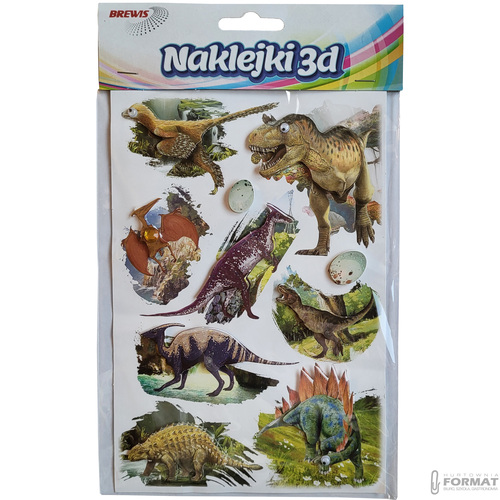 NAKLEJKI DEKORACYJNE 3D DINOZAURY BREWIS CLA9 4