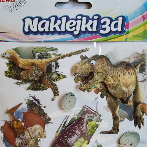NAKLEJKI DEKORACYJNE 3D DINOZAURY BREWIS CLA9 5