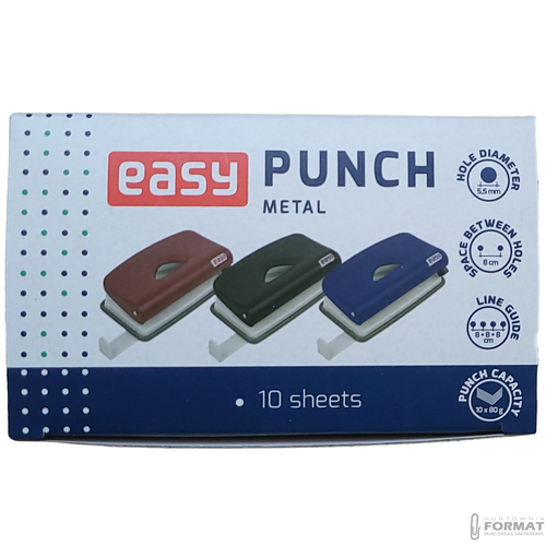 DZIURKACZ METALOWY 1100RE CZERWONY DO 10 KARTEK EASY STATIONERY 86667 7