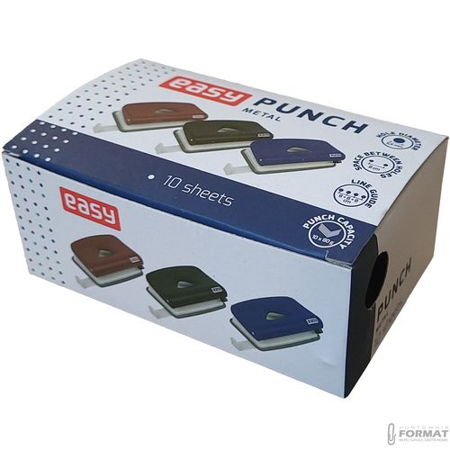 DZIURKACZ METALOWY 1100RE CZERWONY DO 10 KARTEK EASY STATIONERY 86667 8