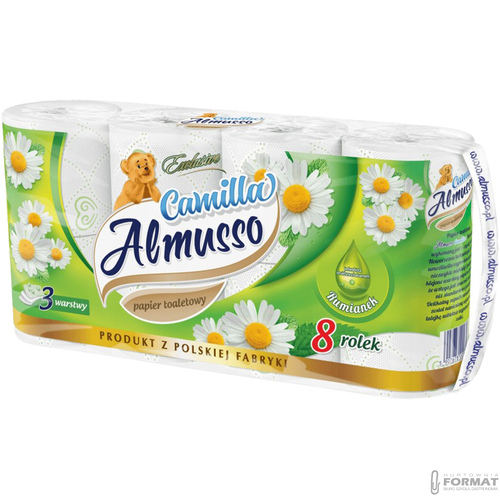 PAPIER TOALETOWY ALMUSSO CAMILLA 8 ROLEK CELULOZA RUMIANKOWY 3 WARSTWOWY 2
