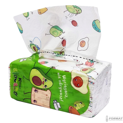 RĘCZNIK ZZ KARTIKA ZE WZOREM AVOCADO 2 WARSTWY 150szt PRZEDSZKOLE SZKOŁA 3