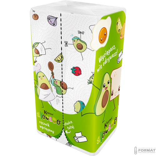 RĘCZNIK ZZ KARTIKA ZE WZOREM AVOCADO 2 WARSTWY 150szt PRZEDSZKOLE SZKOŁA 4