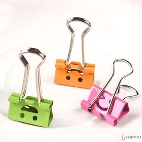 KLIPSY BIUROWE BINDER 19mm TUBA BUŹKI 40szt 4 KOLORY 6