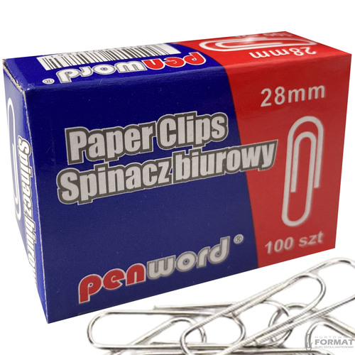 SPINACZE BIUROWE PENWORD 28mm OKRĄGŁE DO PAPIERU ZESTAW 100szt 2
