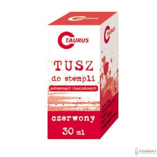 TUSZ DO STEMPLI PIECZĄTEK 30 ML CZERWONY TAURUS 3