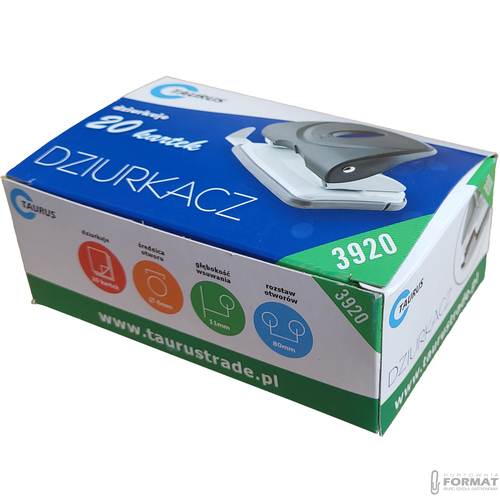CZARNO-SZARY DZIURKACZ METAL-PLASTIK DO 20 K. Z MIARKĄ TAURUS TRADE 3920 11