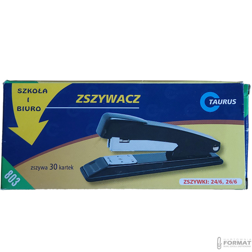 NIEBIESKI METALOWY ZSZYWACZ BIUROWY DO 30 KARTEK TAURUS TRADE 803 9
