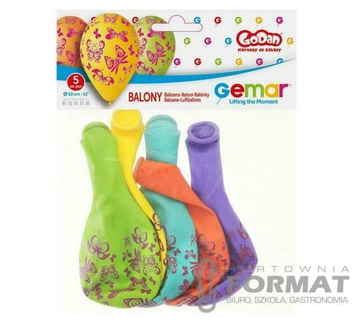 Balony Premium "Motyle"12" 5 szt. 2