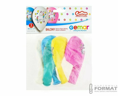 Balony Premium "Jednorożec - magiczna noc" 5 szt. 4