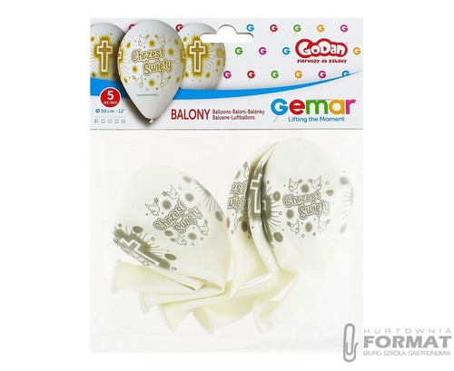 Balony Premium "Chrzest Święty" 12" 5 szt. 2