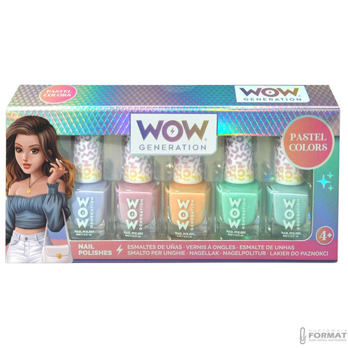 ZESTAW LAKIERÓW DO PAZNOKCI 5 SZTUK PASTELOWE KOLORY WOW GENERATION 3