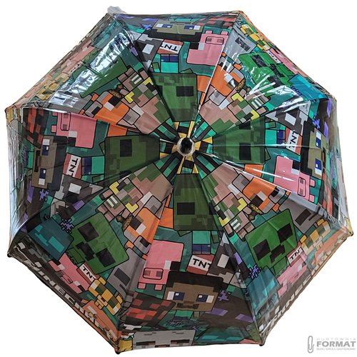 PARASOLKA PRZEZROCZYSTA PARASOL DZIECIĘCY 48 cm MINECRAFT 2