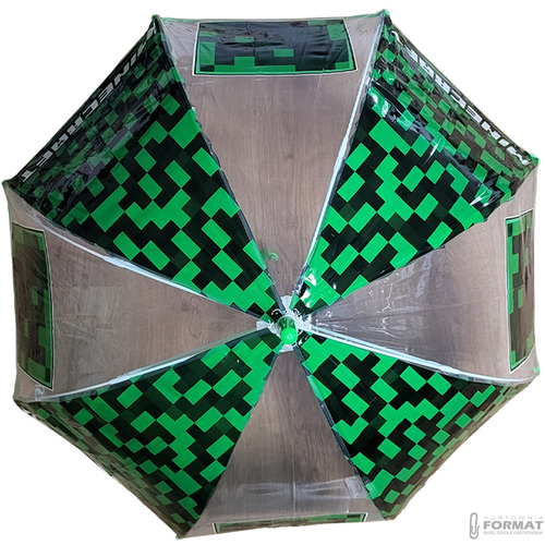PARASOLKA PRZEZROCZYSTA PARASOL DZIECIĘCY 48 cm MINECRAFT CREEPER 2