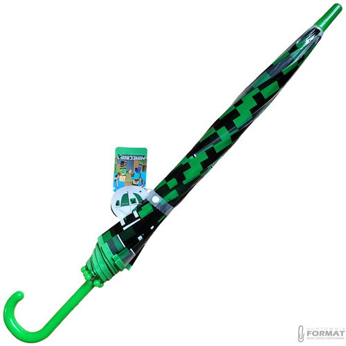PARASOLKA PRZEZROCZYSTA PARASOL DZIECIĘCY 48 cm MINECRAFT CREEPER 3
