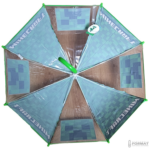 PARASOLKA PRZEZROCZYSTA PARASOL DZIECIĘCY 48 cm MINECRAFT CREEPER 4