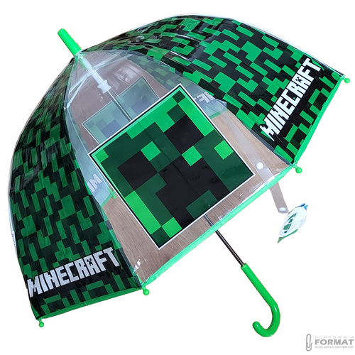 PARASOLKA PRZEZROCZYSTA PARASOL DZIECIĘCY 48 cm MINECRAFT CREEPER 5