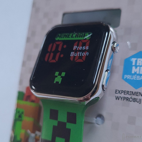 ZEGAREK CYFROWY LED NA RĘKĘ DLA DZIECI MINECRAFT GŁOWY MOBÓW KIDS EUROSWAN 5