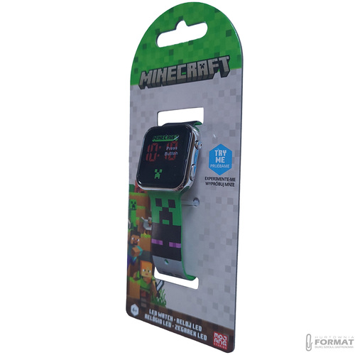 ZEGAREK CYFROWY LED NA RĘKĘ DLA DZIECI MINECRAFT GŁOWY MOBÓW KIDS EUROSWAN 8