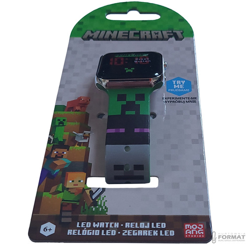 ZEGAREK CYFROWY LED NA RĘKĘ DLA DZIECI MINECRAFT GŁOWY MOBÓW KIDS EUROSWAN 9