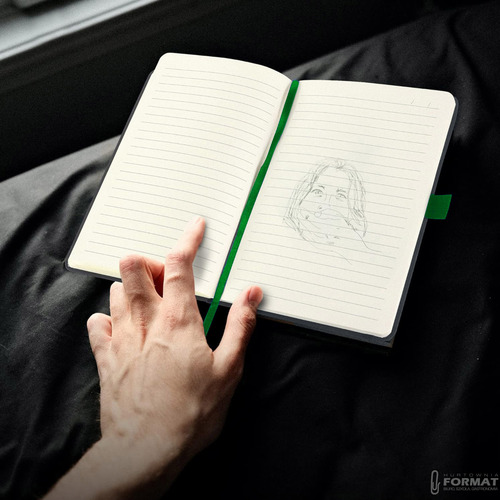 NOTES ZESZYT PLANER Z GUMKĄ W LINIĘ DO PISANIA PAMIĘTNIK A5 ZIELONA GUMKA 7