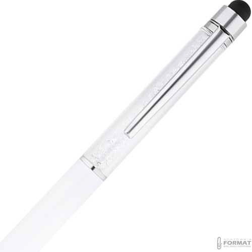 DŁUGOPIS Z TOUCH PEN RYSIK DO EKRANÓW TABLETÓW BIAŁY Z DIAMENTAMI 3