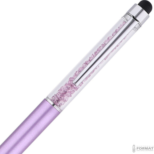 DŁUGOPIS Z TOUCH PEN RYSIK DO EKRANÓW TABLETÓW RÓŻOWY Z DIAMENTAMI 3