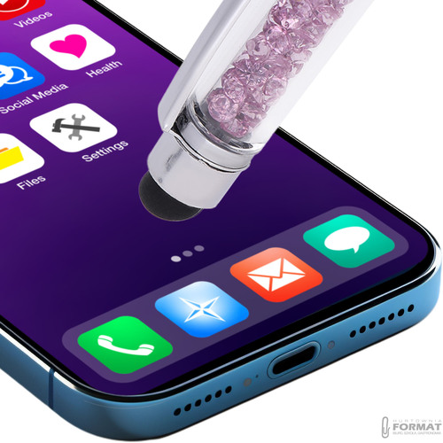 DŁUGOPIS Z TOUCH PEN RYSIK DO EKRANÓW TABLETÓW RÓŻOWY Z DIAMENTAMI 4
