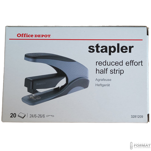 CZARNO-SZARY ZSZYWACZ Z RĄCZKĄ ZMNIEJSZAJĄCĄ WYSIŁEK DO 20 K. OFFICE DEPOT 13